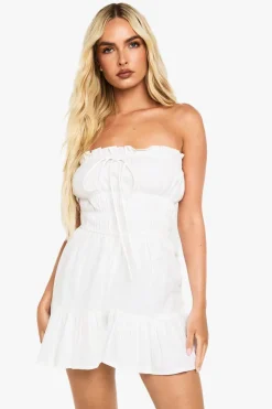 Rompers|Rompers^Nasty Gal Cotton Blend Shirred Playsuit |