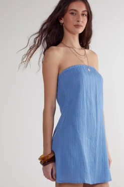 Mini Dresses|Dresses^Nasty Gal Cotton Gauze Bandeau Mini Dress |