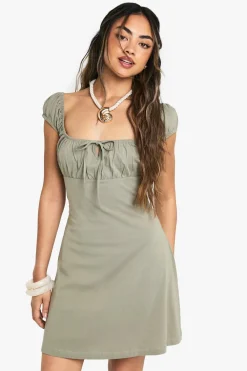 Dresses^Nasty Gal Cotton Milkmaid Mini Dress |
