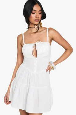 Dresses^Nasty Gal Cotton Milkmaid Mini Dress |