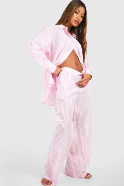 Stripes|Sleepwear^Nasty Gal Cotton Pinstripe Pyjama Trouser |