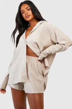 Stripes|Sleepwear^Nasty Gal Cotton Tonal Pinstripe Pyjama Short |