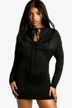 Dresses^Nasty Gal Cowl Strap Detail Long Sleeve Mini Dress |