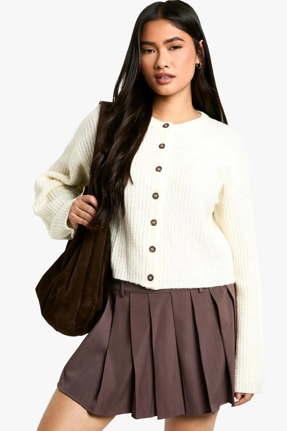Knitwear^Nasty Gal Crew Neck Soft Knit Micro Cardigan |