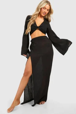 Vacation Shop^Nasty Gal Crinkle Twist Top & Maxi Skirt Beach Co-ord |