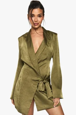 Blazers|Blazers^Nasty Gal Crinkle Wrap Blazer Dress |