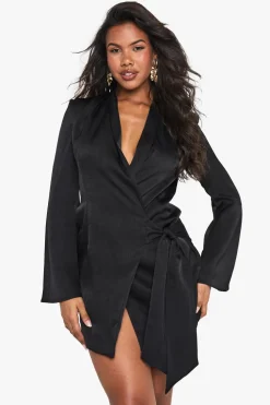 Blazers|Blazers^Nasty Gal Crinkle Wrap Blazer Dress |