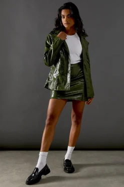 Leather|Skirts^Nasty Gal Croc Faux Leather Mini Skirt |