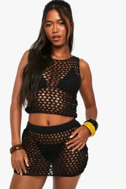 Crochet|Knitwear^Nasty Gal Crochet Beach Mini Skirt |