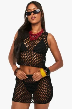 Crochet|Knitwear^Nasty Gal Crochet Beach Tank Top |