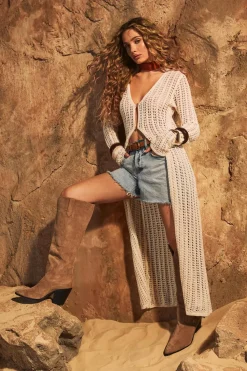 Crochet|Knitwear^Nasty Gal Crochet Maxi Cardigan |