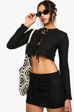 Crochet|Skirts^Nasty Gal Crochet Mini Skirt With Built in Knickers |