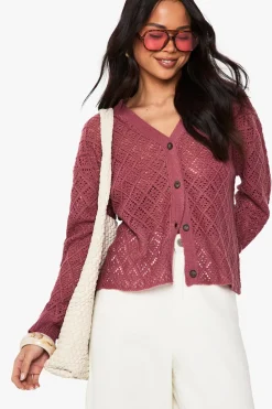Crochet|Knitwear^Nasty Gal Crochet Slouchy Knitted Cardigan |