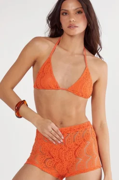 Crochet|Bikinis^Nasty Gal Crochet Textured Triangle 3pc Bikini Set |