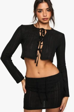 Crochet^Nasty Gal Crochet Tie Detail Top |
