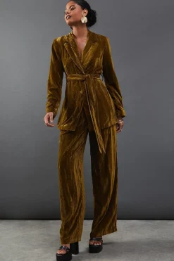 Pants^Nasty Gal Crushed Velvet High Waisted Tailored Trouser |