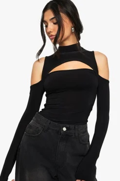 Tops^Nasty Gal Cut Out Cold Shoulder Bodysuit |