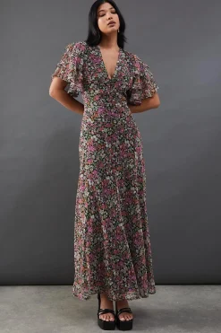 Dresses^Nasty Gal Daisy Floral Print Chiffon Maxi Dress |