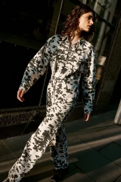 Jumpsuits|Jumpsuits^Nasty Gal Denim Dalmatian Print Jumpsuit |