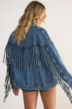 Denim|Denim^Nasty Gal Denim Fringed Oversized Jacket |