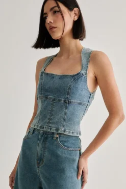 Denim Tops|Denim^Nasty Gal Denim Lace Back Top |