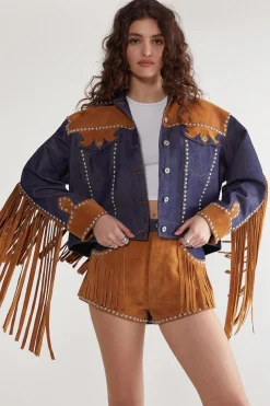 Real & Faux Suede|Denim^Nasty Gal Denim Suede Mix Jacket |