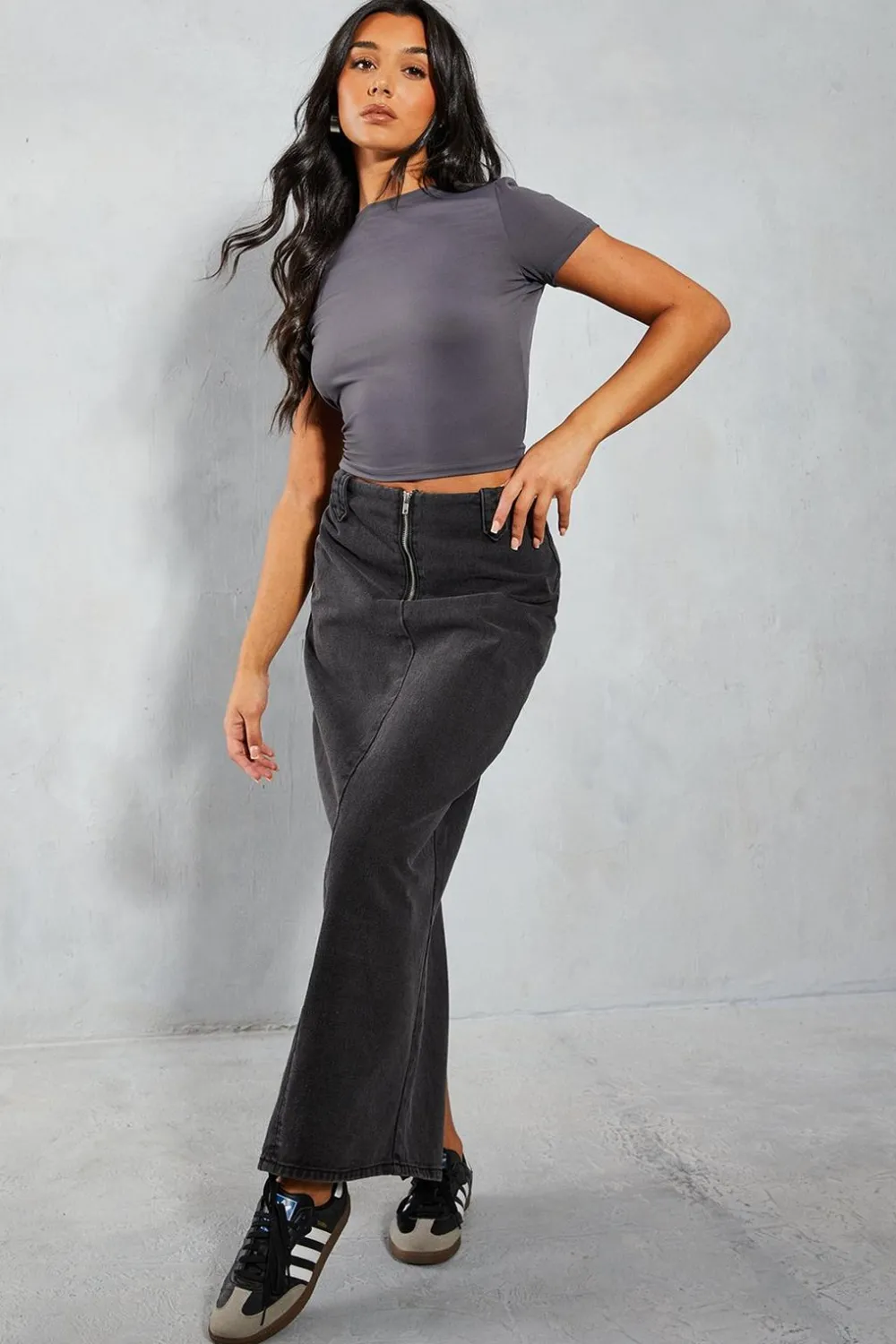 Denim|Denim^Nasty Gal Denim Zip Front Maxi Skirt |