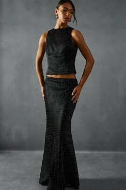 Skirts|Skirts^Nasty Gal Diamante Hotfix Top And Maxi Skirt Co-Ord |