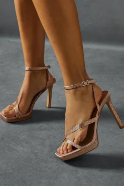 Heels^Nasty Gal Diamante Strap Square Toe Heels |