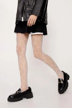 Pants^Nasty Gal Diamond Infinity Patterned Pantyhose |