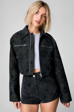 Concert Outfits|Leather^Nasty Gal Distressed Faux Leather Trucker Jacket |