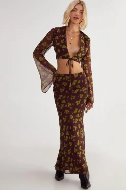 Skirts|Skirts^Nasty Gal Ditsy Crinkle Chiffon Bias Maxi Skirt |