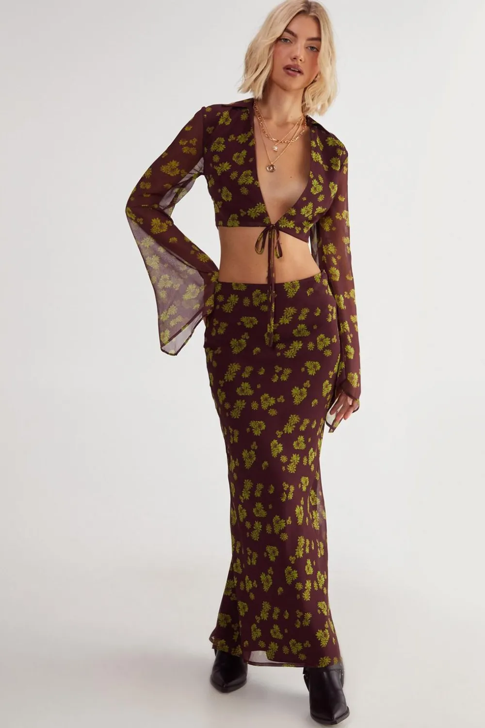 Skirts|Skirts^Nasty Gal Ditsy Crinkle Chiffon Bias Maxi Skirt |