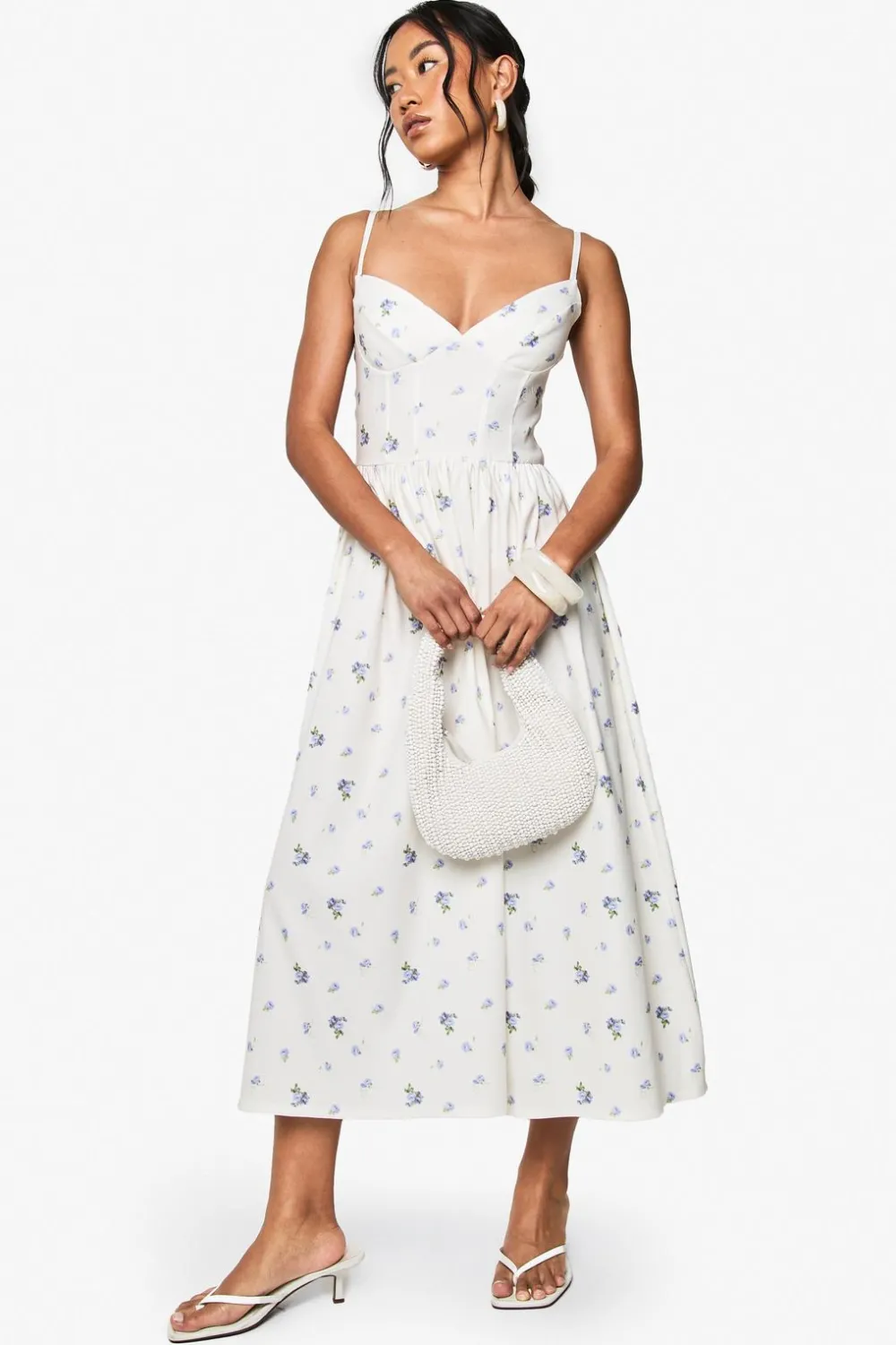 Dresses^Nasty Gal Ditsy Floral Bengaline Volume Milkmaid Dress |