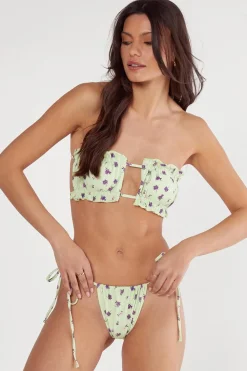 Bikinis|Swimwear^Nasty Gal Ditsy Floral Ruched Bandeau Bikini Set |