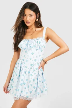 Dresses^Nasty Gal Ditsy Floral Strappy Milkmaid Mini Dress |
