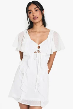 Dresses^Nasty Gal Dobby Chiffon Ruffle Mini Dress |