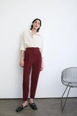 Pants^Nasty Gal Double Crepe Pleat Peg Trouser |