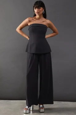 Pants^Nasty Gal Drape Pleat Detail Wide Leg Trouser |