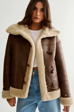 Jackets^Nasty Gal Duffle Front Bonded Fur Aviator |