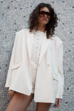 White Outfits|Blazers^Nasty Gal Essentials Tailored Oversized Double Button Blazer |