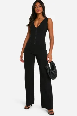 Jumpsuits|Jumpsuits^Nasty Gal Eyelet Corset Jumpsuit |