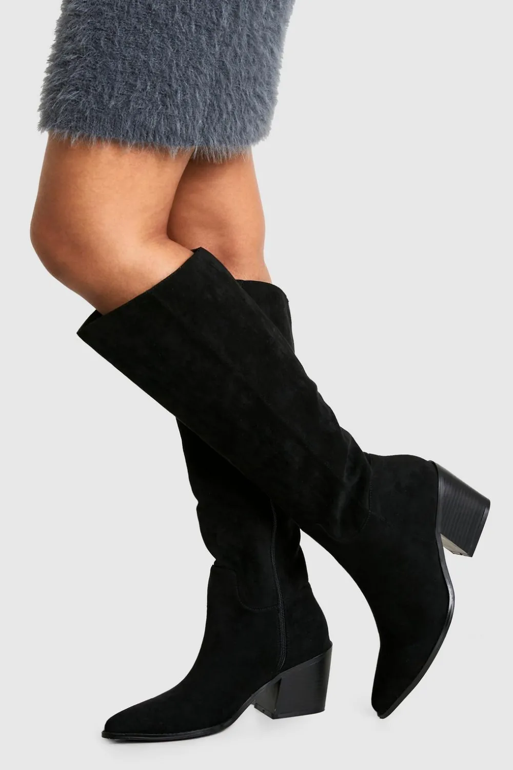 Real & Faux Suede|Cowgirl^Nasty Gal Faux Suede Western Cowboy Boots |