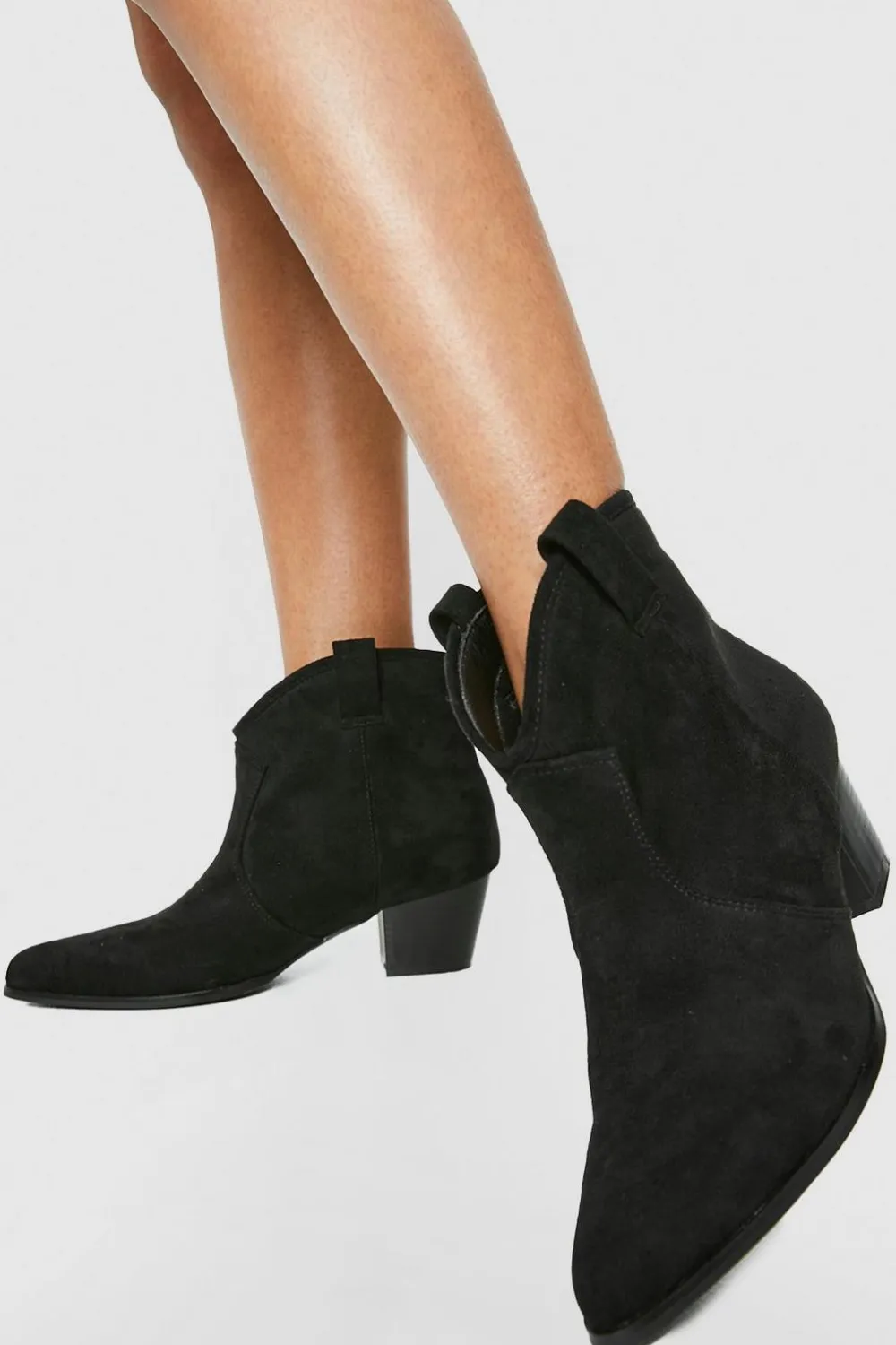 Real & Faux Suede|Cowgirl^Nasty Gal Faux Suede Western Cowboy Ankle Boots |