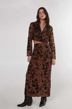 Animal Print|Skirts^Nasty Gal Floral Animal Devore Maxi Skirt |