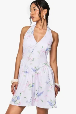 Dresses^Nasty Gal Floral Bengaline Plunge Mini Dress |