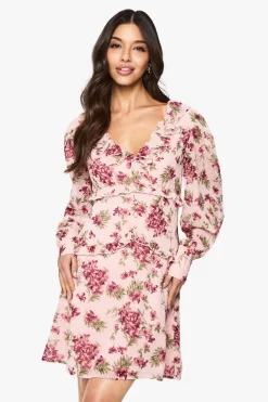 Dresses^Nasty Gal Floral Chiffon Ruffle Mini Dress |