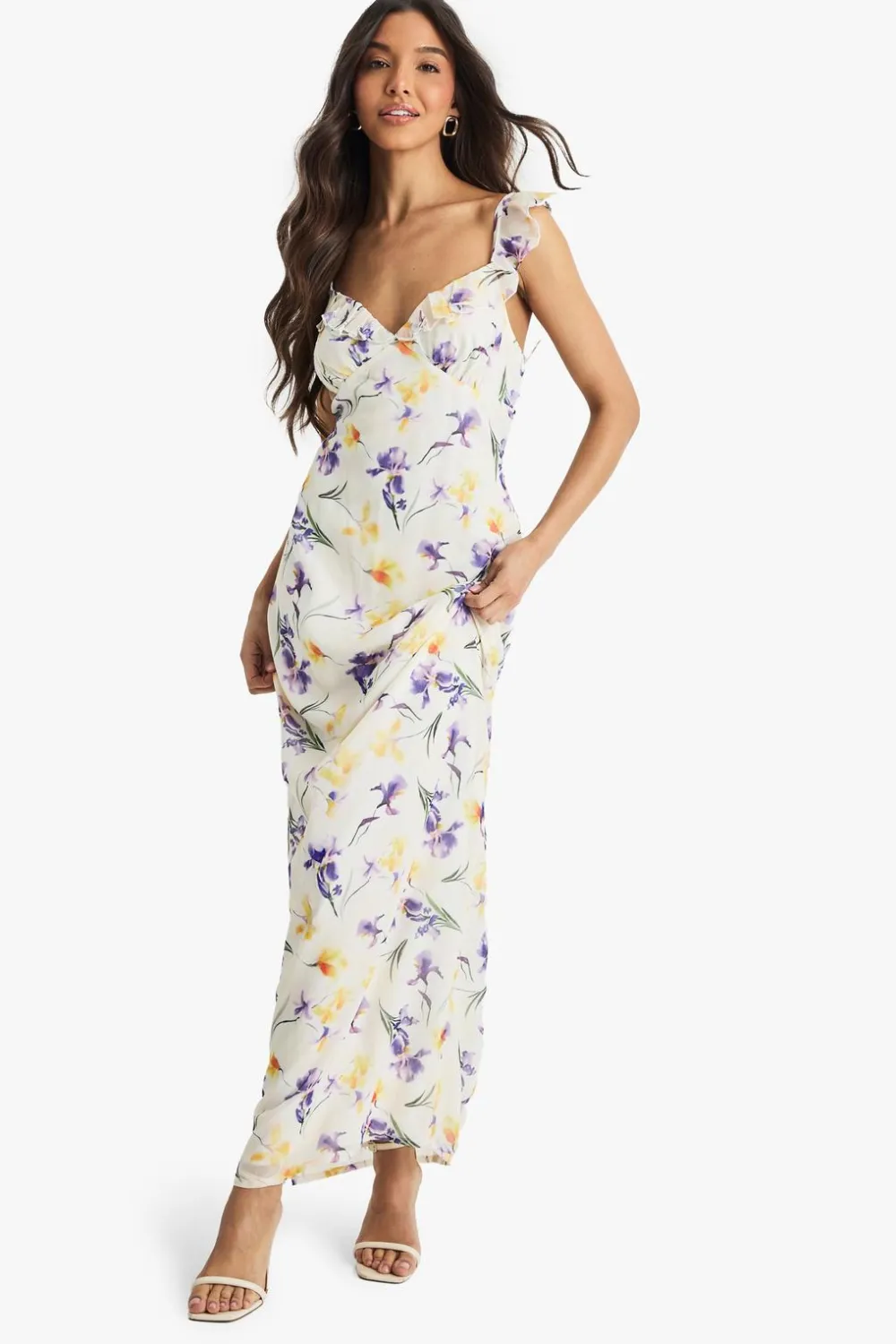 Dresses^Nasty Gal Floral Chiffon Strappy Midaxi Dress |