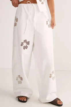 Pants^Nasty Gal Floral Cutwork Cargo Pants |