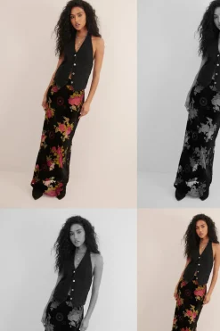Boho Clothing|Skirts^Nasty Gal Floral Devore Maxi Skirt |